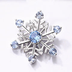 Simple Fashion Blue Pointed Crystal Snowflake Ear Stud