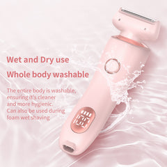 2 In 1 Hair Removal Epilator USB Rechargeable Trimmer Women Body Razor Face Leg Armpit Bikini Hand Pubic Shaver Hair Remover