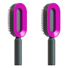 Self Cleaning Hair Brush For Women One-key Cleaning Hair Loss Airbag Massage Scalp Comb Anti-Static Hairbrush