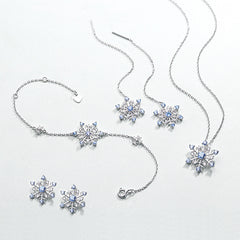 Simple Fashion Blue Pointed Crystal Snowflake Ear Stud